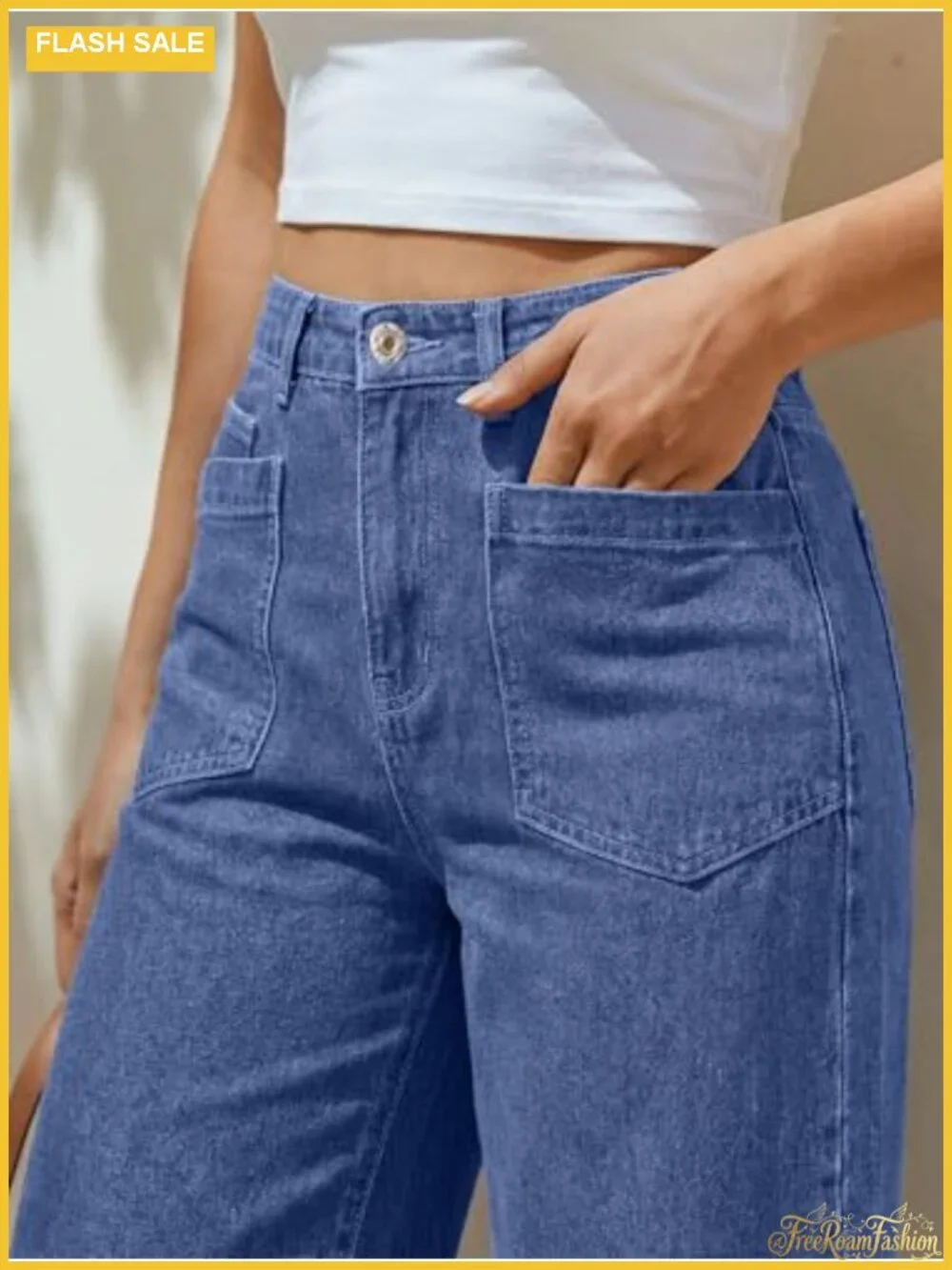 Trendy Queen Women's High Waisted Barrel Jeans - Vintage Wide Leg Ankle Length